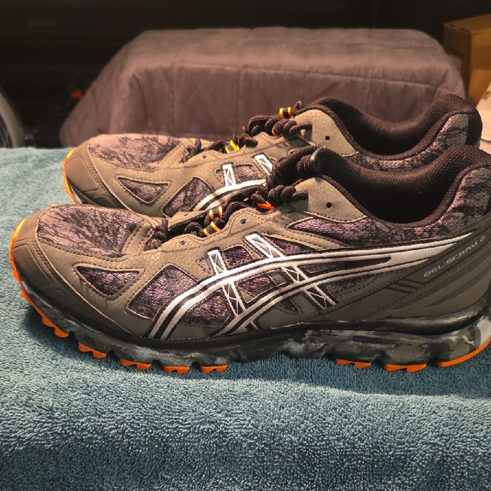 Asics Trail Running Shoes in Black and Orange
